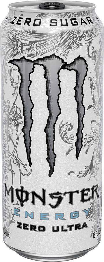 Monster Energy Zero Ultra Sugar Free Energy Drink, 16 Ounce, Pack of 24