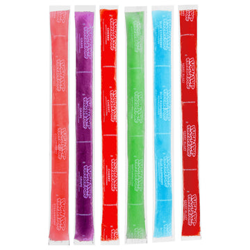 Push Pop Freezer Pops - Ice Popsicles Individually Wrapped Variety Pack - 6 Classic Fruity Flavors - Fun Colored Ice Pops For Pa