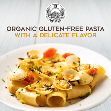 Morelli Paccheri Pasta - Organic, Large, Gluten-Free Pasta Made From Corn And Rice - Large Circle Gluten-Free Pasta From Italy,