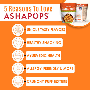 AshaPops Chili Flavored Popped Water Lily Seeds, 1 oz (Pack of 1) - Gluten-Free, Vegan, Paleo, Nut-Free, Corn-Free, Soy-Free, No