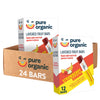 Pure Organic Layered Fruit Bars, Gluten Free, Vegan Fruit Snacks, Strawberry Banana (2 Boxes, 24 Bars)