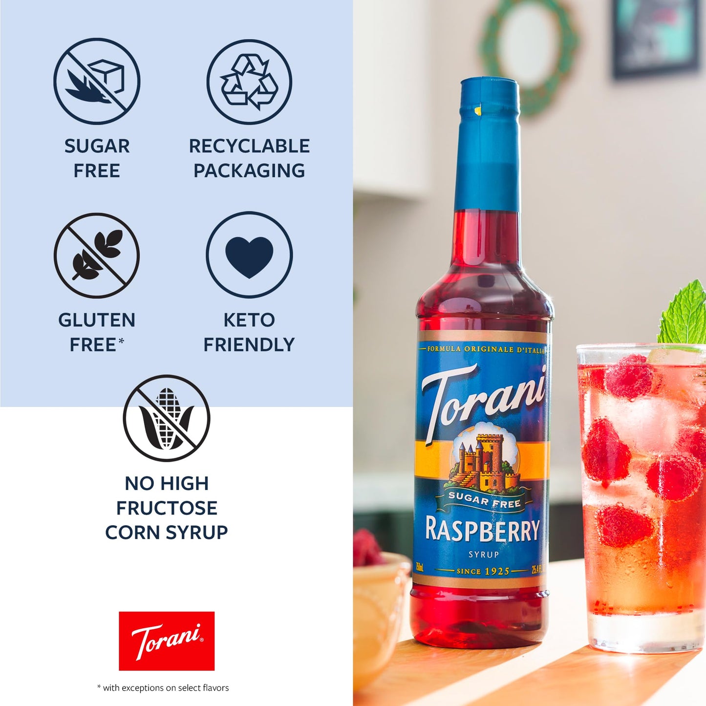 Torani Sugar-Free Flavored Drink Syrup, Brown Sugar Cinnamon, 12.7 Fl Oz Bottle (Pack Of 4)