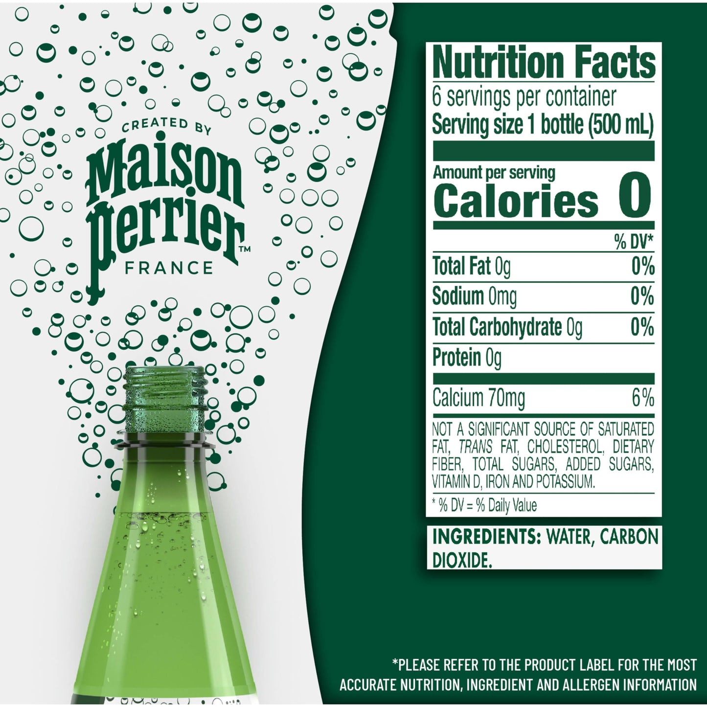 Maison Perrier Sparkling Water, 16.9 Fl Oz Plastic Bottles, 6 Count, Model 074780468251