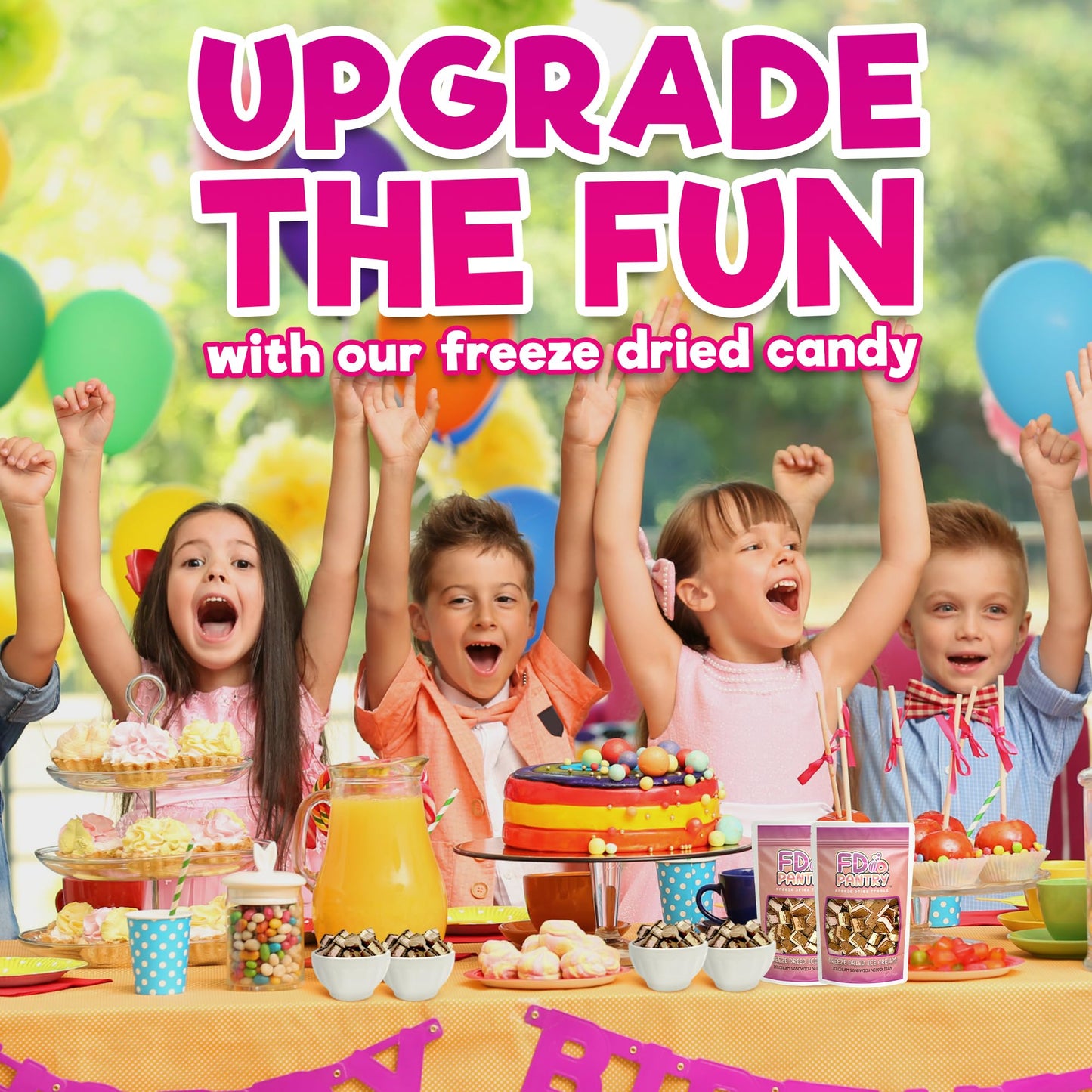 Freeze Dried Ice Cream Sandwich Bites - 2 Pack Neapolitan - Crunchy & Sweet Snack 2.5Oz Space Ice-Cream Pack Dehydrated Resealab