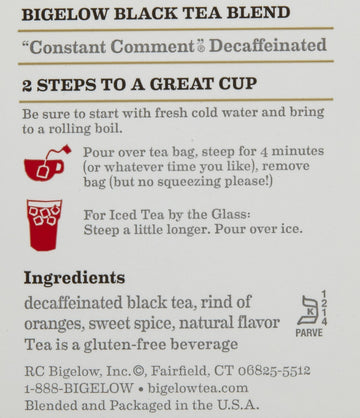Bigelow Tea Constant Comment Decaf 20 Bags (Pack Of 12)