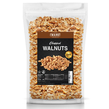 Premium Raw Chopped Walnuts 48oz (3 lb) - 100% Natural, No-PPO, Non-GMO, Batch-Tested Gluten & Peanut Free, Kosher, Small Batch