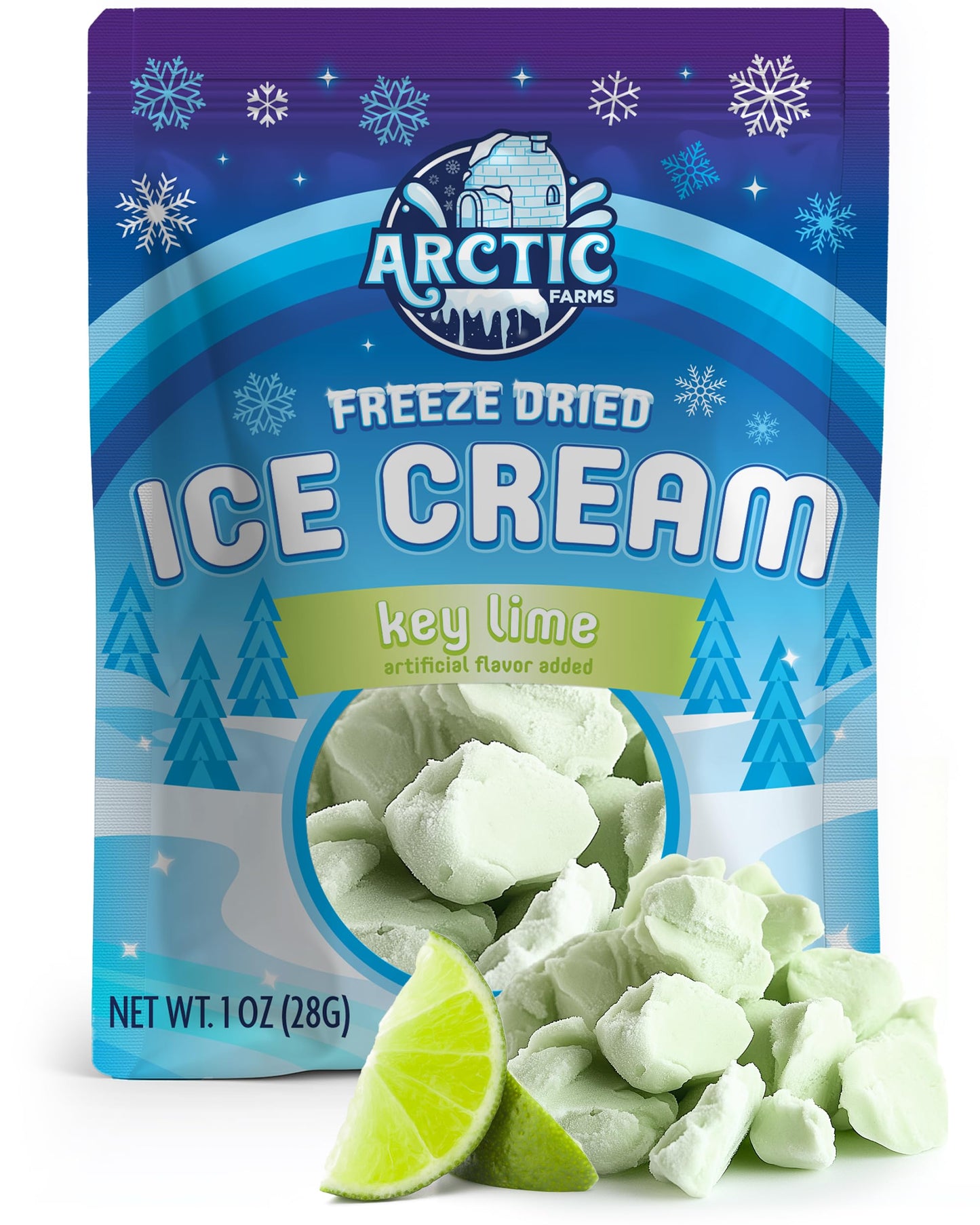 Arctic Farms Freeze Dried Ice Cream that Does Not Melt (Key Lime)