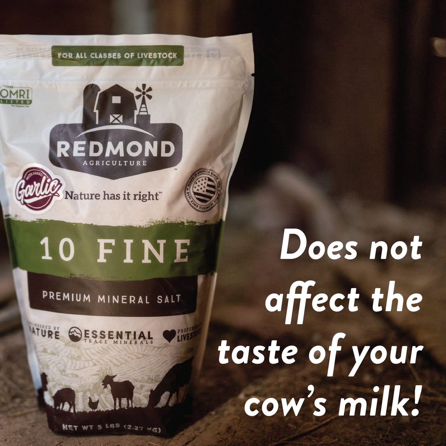 REDMOND 10 Fine Natural Livestock Mineral Salt 25 LB Bag