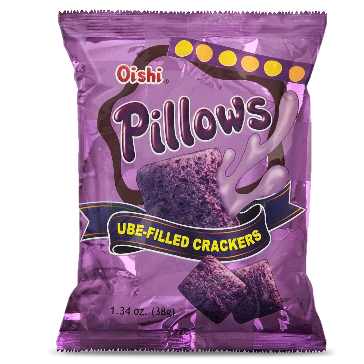Oishi Pillows Ube Filled Crackers,1.34 Ounce Pack Of 10