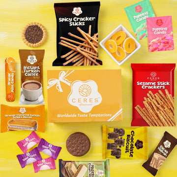 Ceres Gourmet International Exotic Snack Box, Premium Foreign Snacks Variety Pack, Mini Size