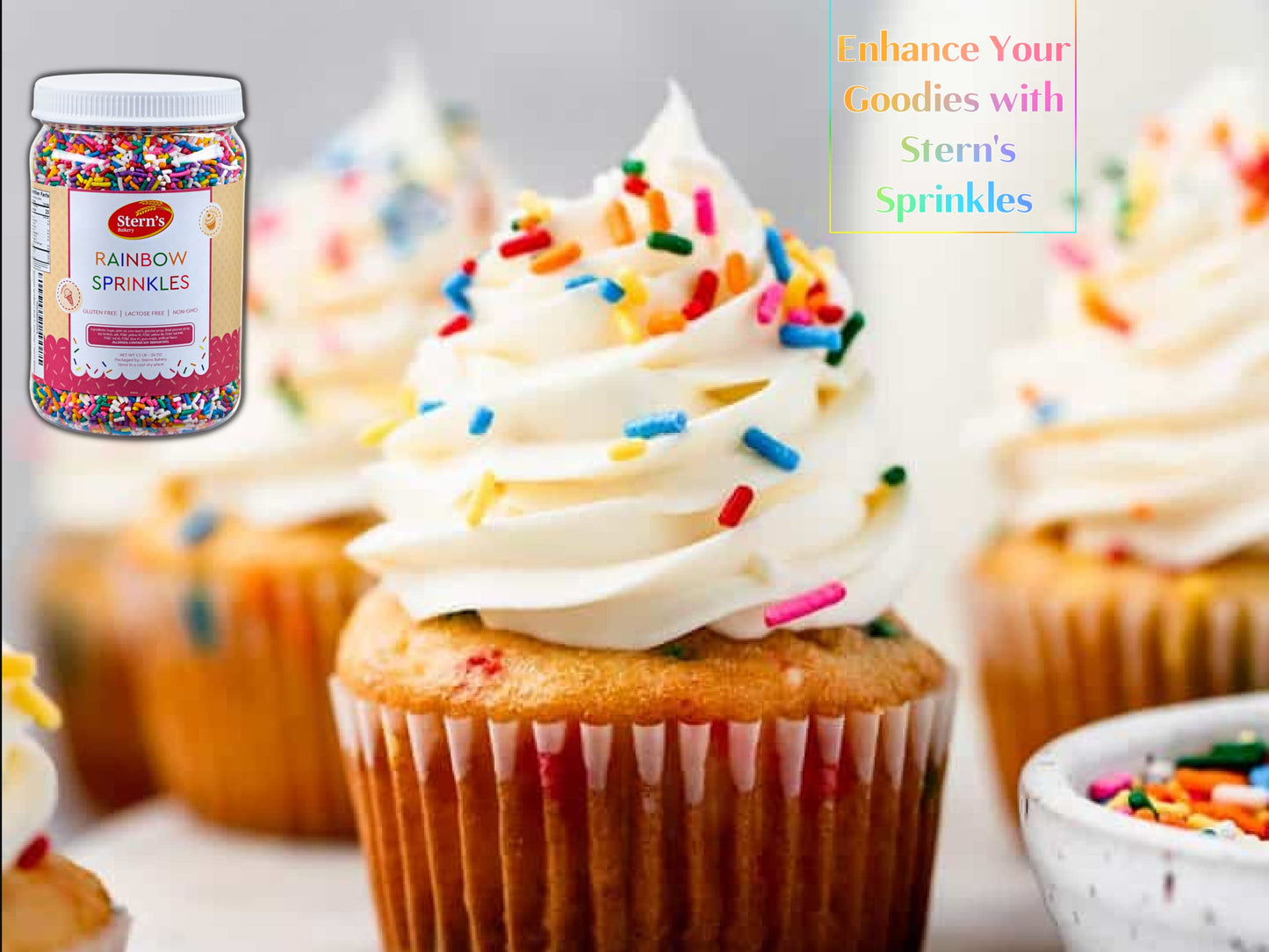 Rainbow Sprinkles | Bulk Sprinkles Rainbow Jimmies-1.5 LB in Resealable Container | Sprinkles for Cake Decorating, Ice Cream Top
