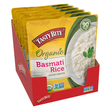 Tasty Bite Organic Basmati Rice, Microwaveable Cooked Rice, 8.8 Ounce (Pack of 6)