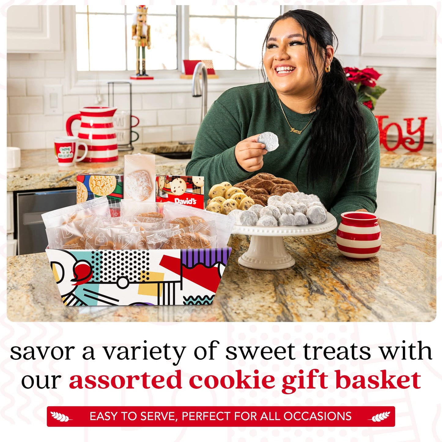Davids Cookies Cookie Gift Basket - Deliciously Flavored Assorted Cookies in a Lovely Gift Basket - Gourmet Thin Crispy Cookies,