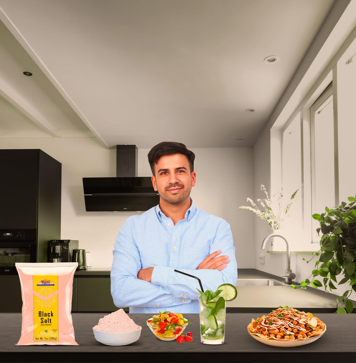 Rani Black Salt Powder (Kala Namak) Mineral 7oz (200g) ~ Unrefined, Pure and Natural | Vegan | Gluten Friendly | NON-GMO | Koshe