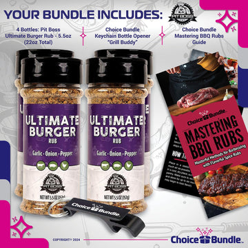 Pit Boss BBQ Mixed Seasoning Spice & Rub Bundle, 4 Pack (22 oz) with Guide & Keychain Opener