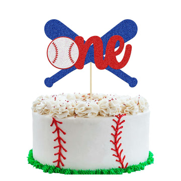 Gyufise 1 Pack Baseball One Cake Topper Baseball 1St Birthday Cake Topper Decorations Baseball 1St Birthday Decorations For Spor