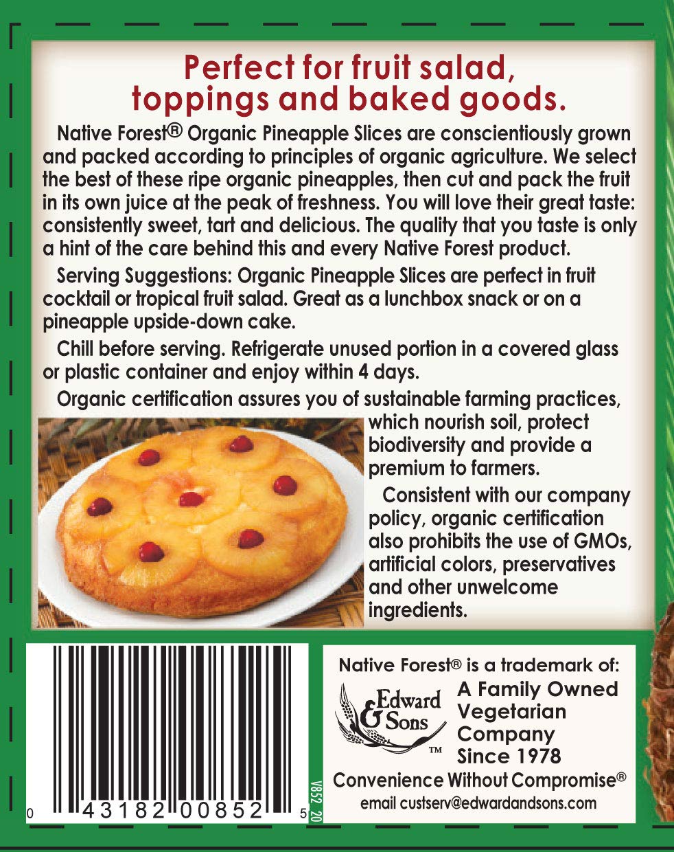 Native Forest Pineapple Slices - Pineapple Canned, Pineapple Organic, Canned Fruit No Sugar Added, Organic Pineapple Juice - 15 Ounce (Pack Of 6)