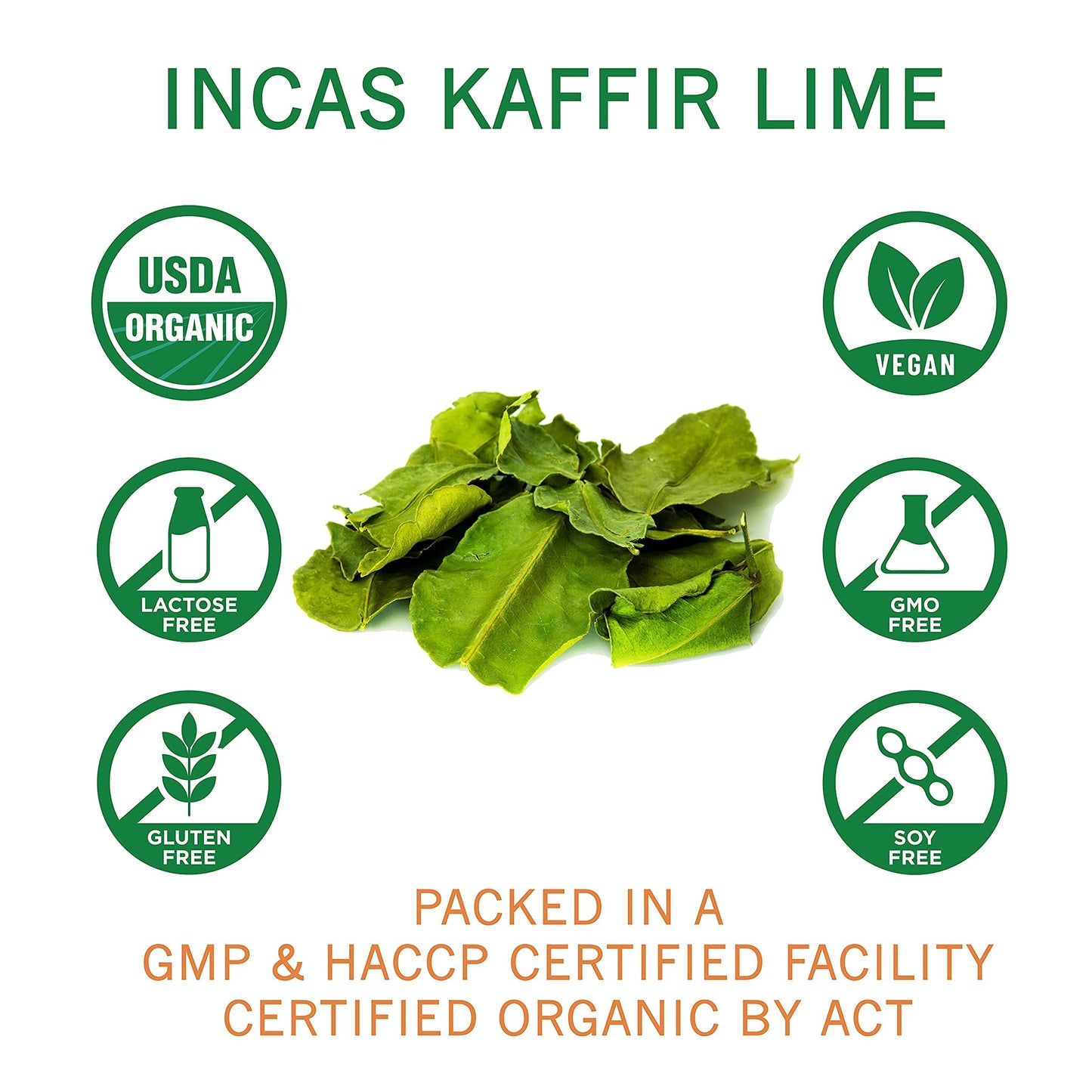 Incas 100% Usda Organic Kaffir Lime Leaves 0.53 Oz Direct From Source Thailand Non Gmo Verified Original Authentic Taste ???????