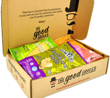 Healthy Vegan Snacks Care Package: Non-Gmo, Vegan Jerky, Protein Bars, Cookies, Fruit & Nuts, Healthy Gift Basket Alternative, S