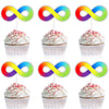 Autism Cupcake Toppers Happy Birthday Neurodiversity 18 Piece Birthday Party Autism Spectrum Awareness Decorations Colorful Aspergers Themed Party Ribbons Jigsaw Puzzle Decorations