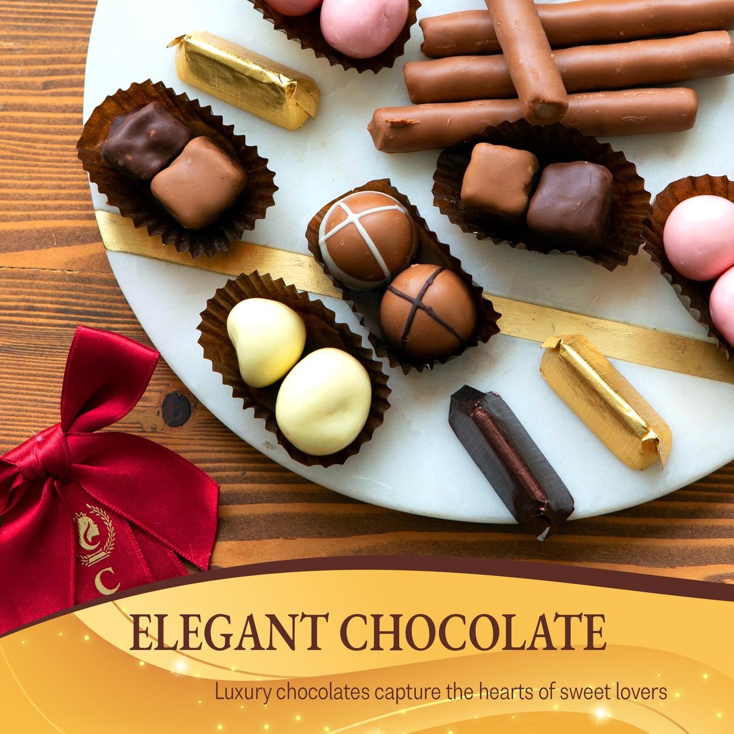 CARIANS Chocolate Gift Box - elegant Assortment Pralines & Turkish Delights, Full Size, Great for Gift Giving