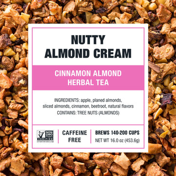 Tiesta Tea Nutty Almond Cream Herbal Tea Blend, Non-Caffeinated, 16 oz Bulk Pouch, Brews Up to 200 Cups, Model 33032