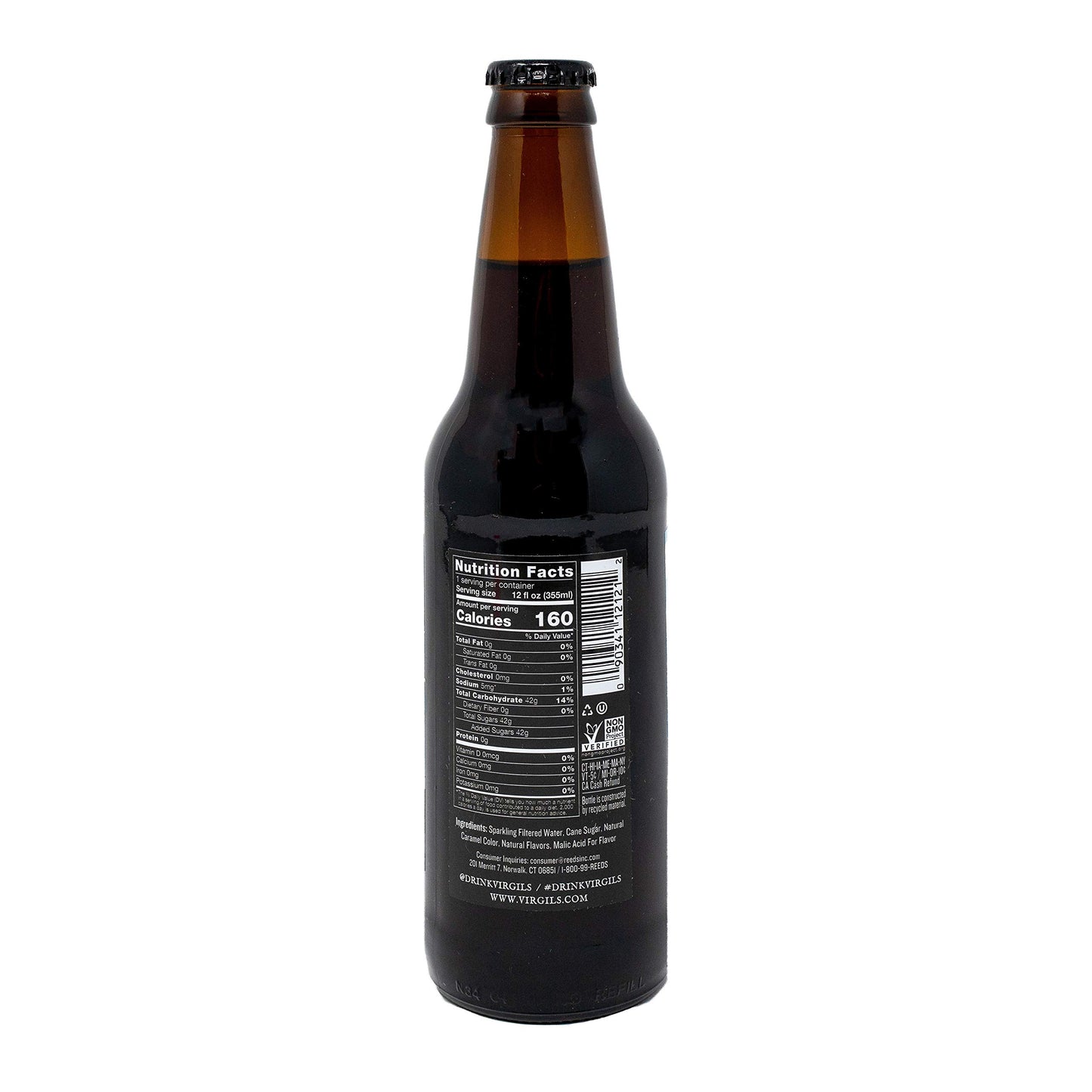Virgils Rootmalt-inspired Soda, 12 Fl Oz, Pack of 24 Glass Bottles
