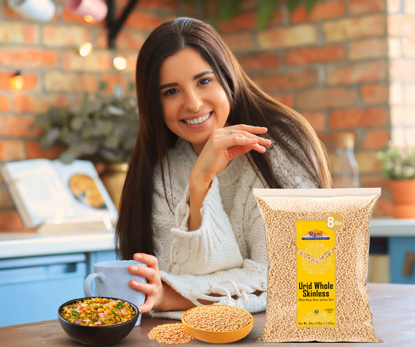 Rani Urid/Urad Gota White (Matpe Beans Skinless) Indian Lentils 128Oz (8Lbs) 3.63Kg Bulk ~ All Natural | Gluten Friendly | Non-G