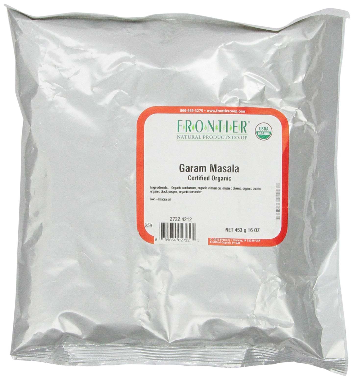 Frontier Garam Masala Certified Organic 16 Ounce Bag