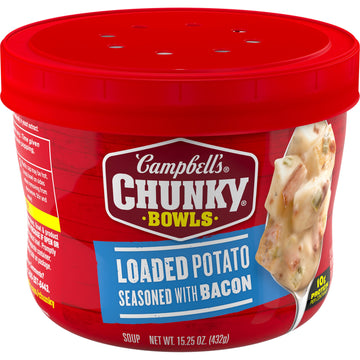Campbell’S Chunky Soup, Loaded Potato Seasoned With Bacon, 15.25 Oz Microwavable Bowl
