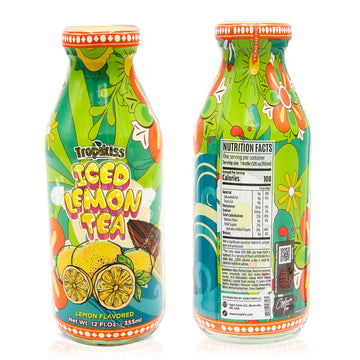 Tropikiss 12-Pack Lemon Iced Tea - Antioxidant-Rich Refreshing Drink | Natural Bottled Ice Tea | Healthy & Flavorful Beverage