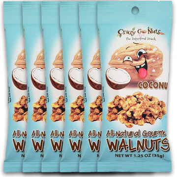 Crazy Go Nuts Walnuts Coconut - Glazed Walnuts, Healthy Snacks, Vegan, Gluten Free, Superfood - Natural, Non-Gmo, Ala, Omega 3 F