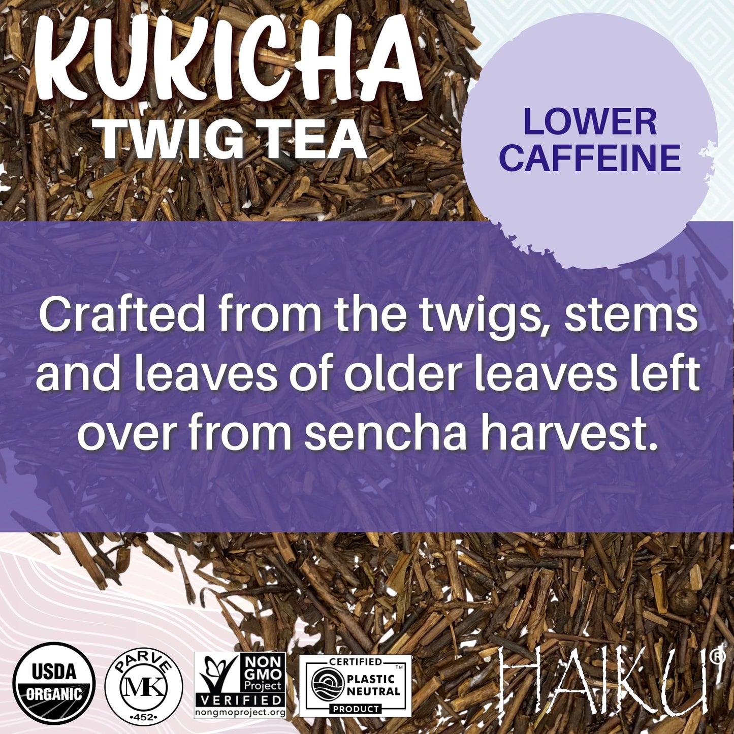 HAIKU Kukicha Twig Tea, Organic, 16 Count, Model 023547500017