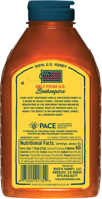 Local Hive Northeast Raw Unfiltered Honey 32Oz. 100% Us Honey Sourced From American Bees And Beekeepers.