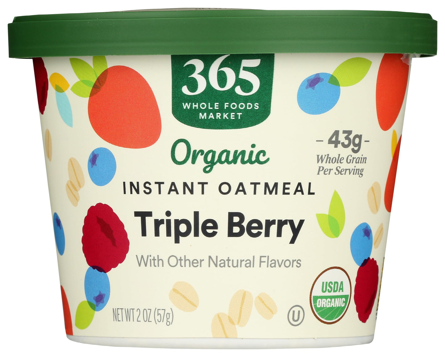365 By Whole Foods Market, Oatmeal Triple Berry Instant Organic Single, 2 Ounce