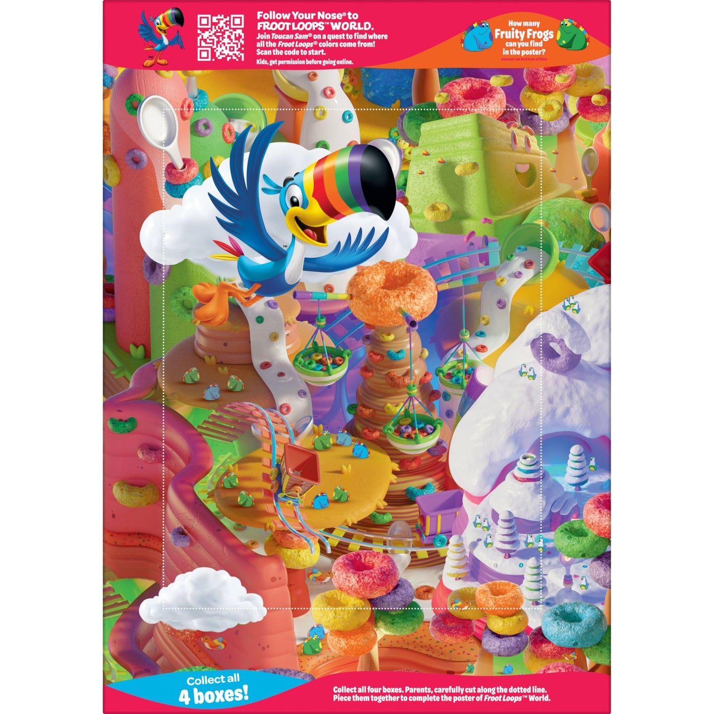 Kelloggs Froot Loops Breakfast Cereal, Kids Cereal, Family Breakfast, Giant Size, Original, 23oz Box (1 Box)