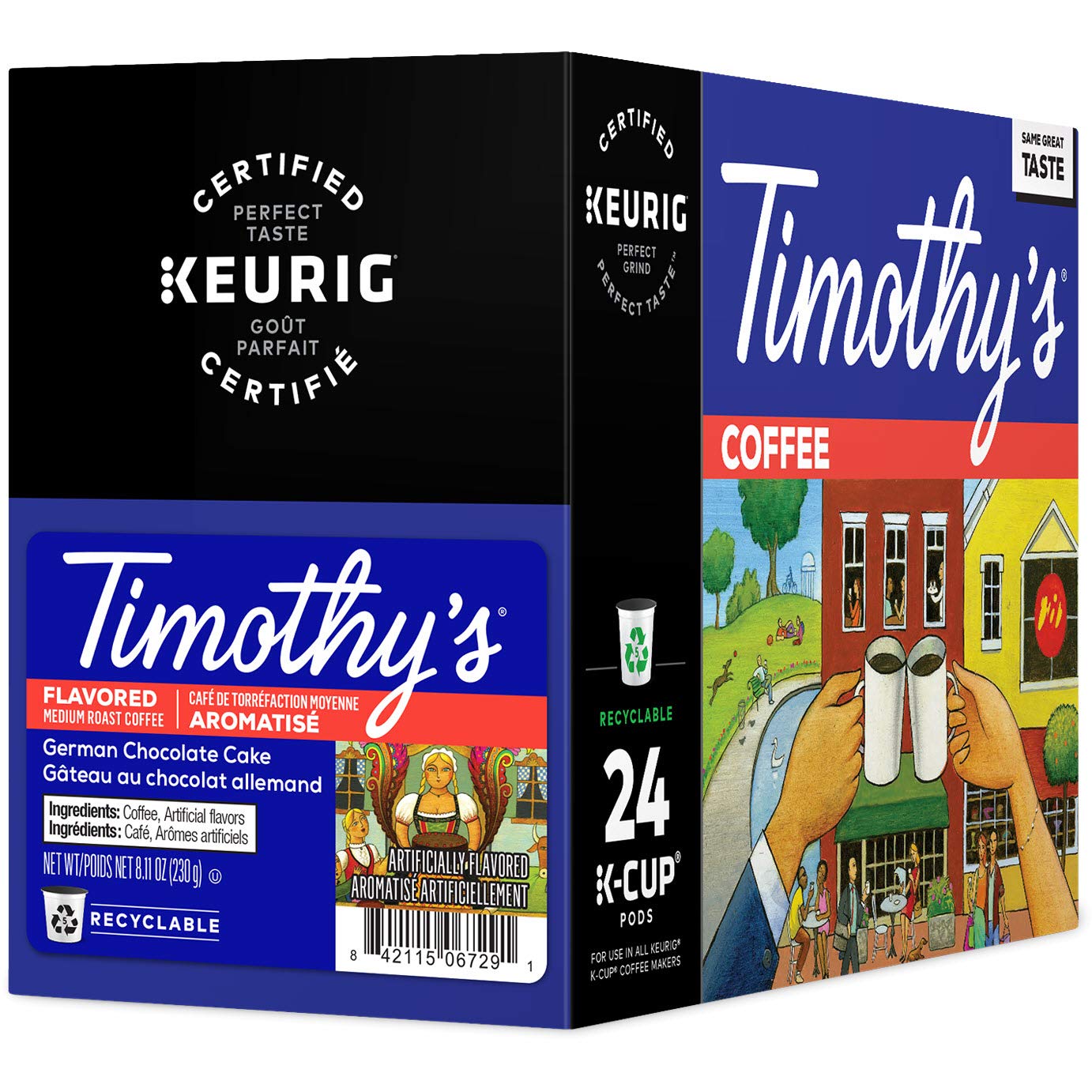 Timothy'S German Chocolate Cake Coffee, Single-Serve Keurig K-Cup Pods, Flavored Medium Roast Coffee, 96 Count