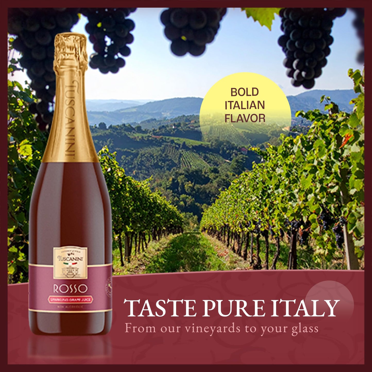 Tuscanini Sparkling Rose G Juice, Non- ic Celebration Drink, 25.4oz (2 Pack)