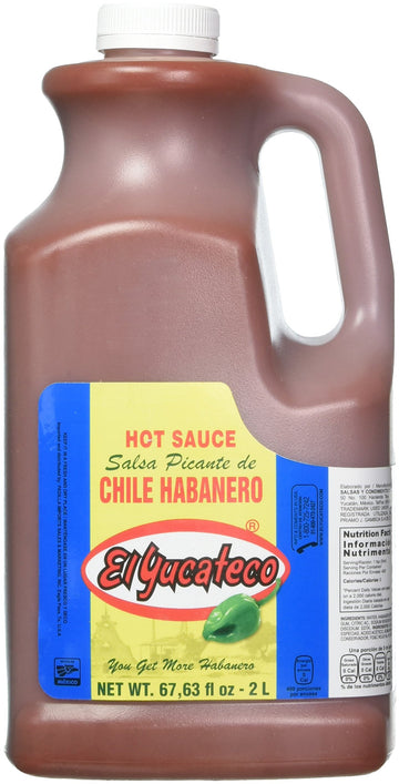El Yucateco Red Habanero Hot Sauce - 68 oz. - Half Gallon | Authentic Mexican Hot Sauce | Bold Spicy & Flavorful | Professional Foodservice Bottle