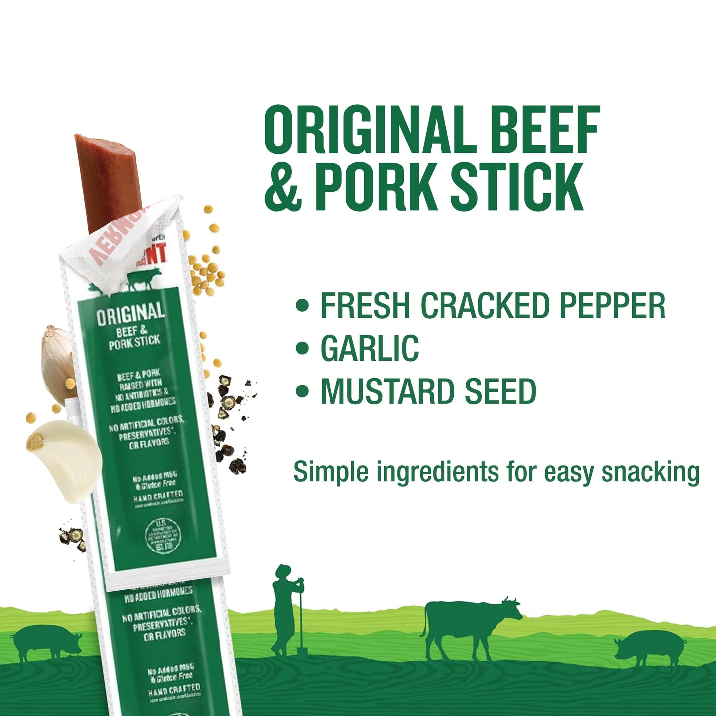 Vermont Smoke and Cure Mini Meat Sticks BeefPork, Original Beef & Pork, 0.5 ounce (96 count)
