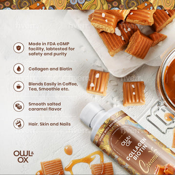 Owl & Ox Collagen Coffee Creamer With Biotin Healthy Hair, Skin And Nails | Liquid Blend, Gluten Free, Sugar Free, Dairy Free, &
