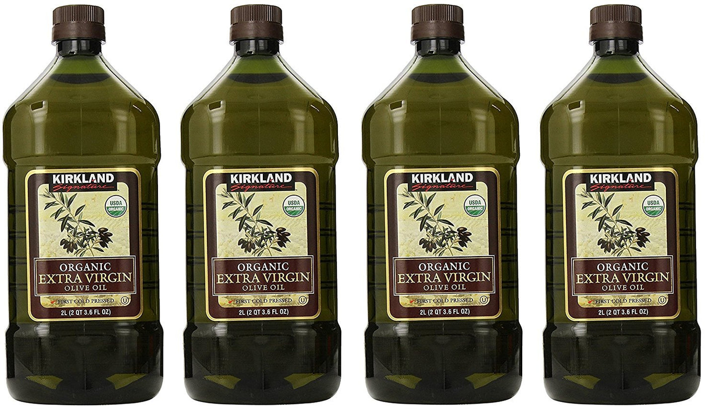 Kirkland Signature 2 x Organic Extra Virgin Olive Oil, 2 Liters - SET OF 4