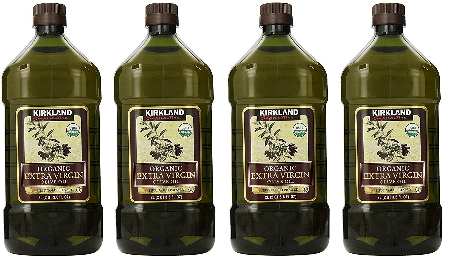 Kirkland Signature 2 x Organic Extra Virgin Olive Oil, 2 Liters - SET OF 4