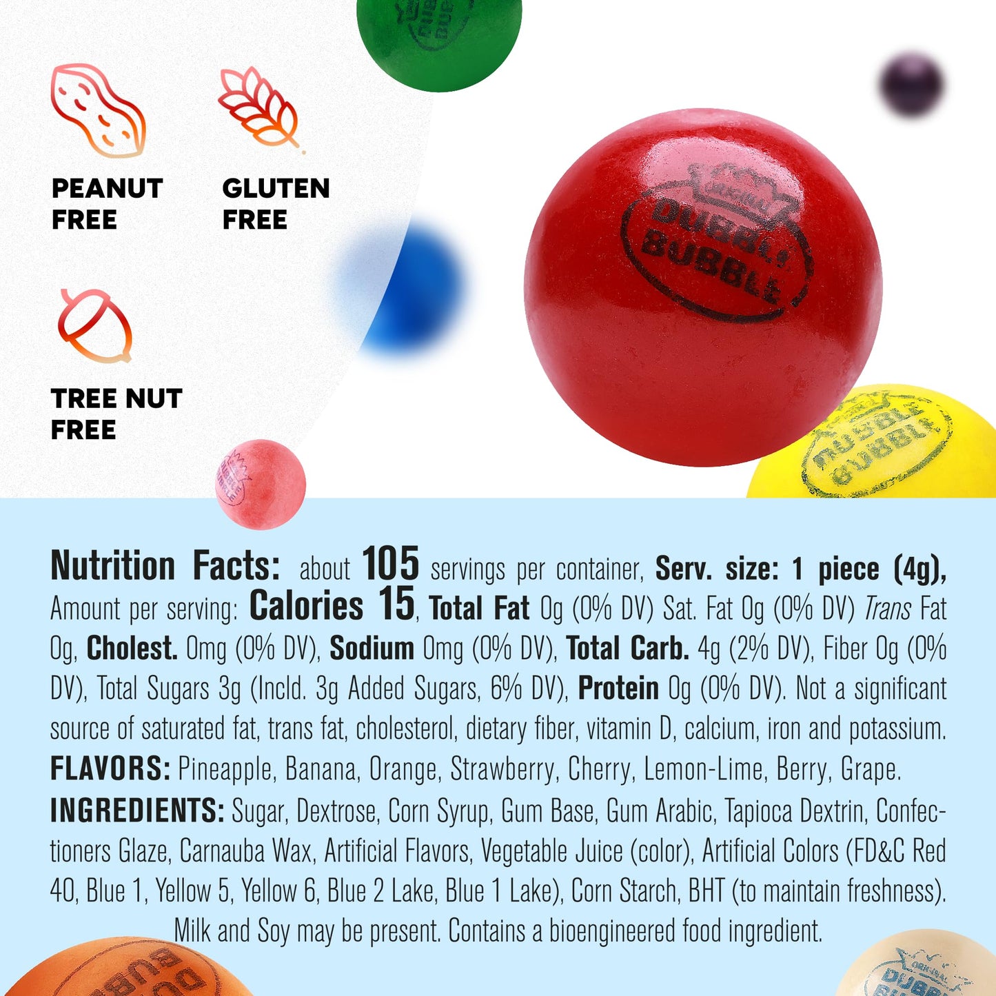 Crafty Confections Gumballs – Mixed Fruit Flavored Chewing Gum, 15 OZ, 105 Count, Multicolor, Ideal for Parties and