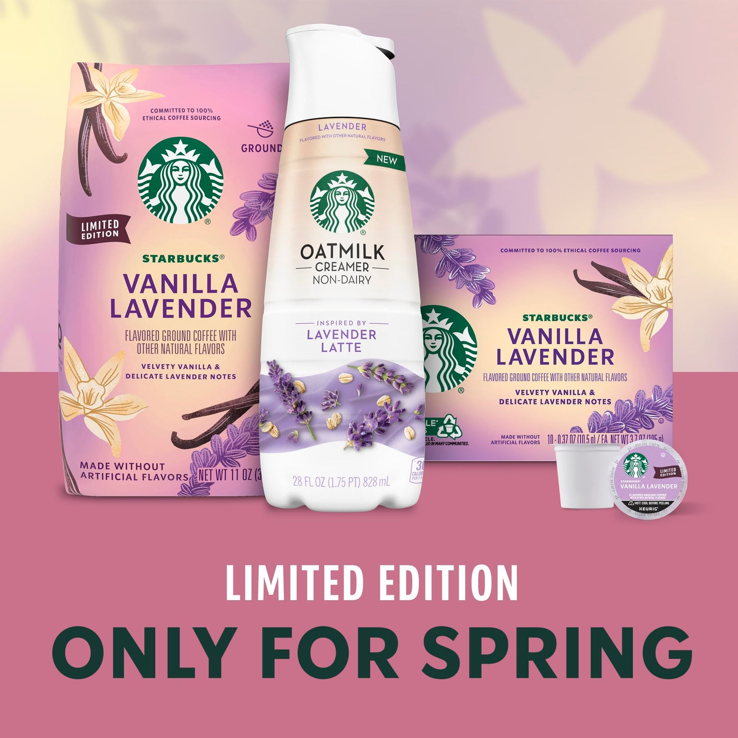 Starbucks Vanilla Lavender Ground Coffee, 11 Oz, 100% Arabica, Limited Edition Flavored Coffee
