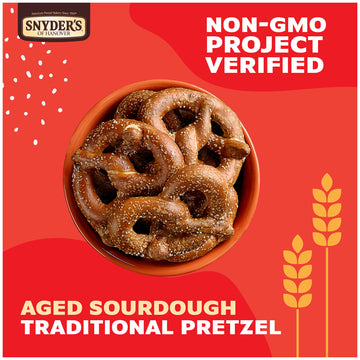 Snyder'S Of Hanover Pretzels, Sourdough Hard Pretzels, 13.5 Oz Box (Pack Of 12)