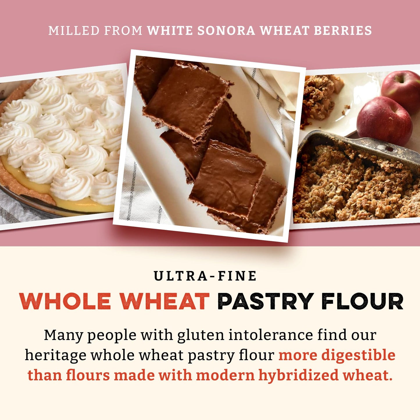 Sunrise Flour Mill Organic Whole Wheat Pastry Flour - 80 oz | Milled from White Sonora, No Additives, Easily Digestible