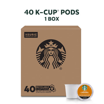 Starbucks K-Cup Coffee Pods-Caramel Flavored Coffee-100% Arabica-1 Box (40 Pods)