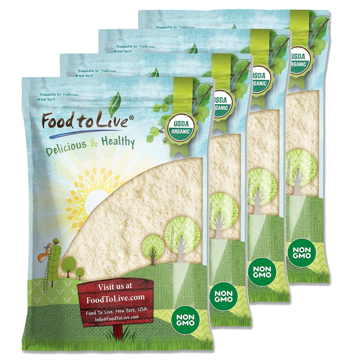 Food to Live Organic Almond Flour, 25 Pounds - Extra Fine Blanched Prime Meal, Non-GMO, Low Carb, Culinary Grade, Kosher, Keto,