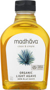 MADHAVA Organic Light Agave, 100% Pure Organic Blue Agave Nectar | Natural Sweetener, Sugar Alternative | Vegan | Organic | Non